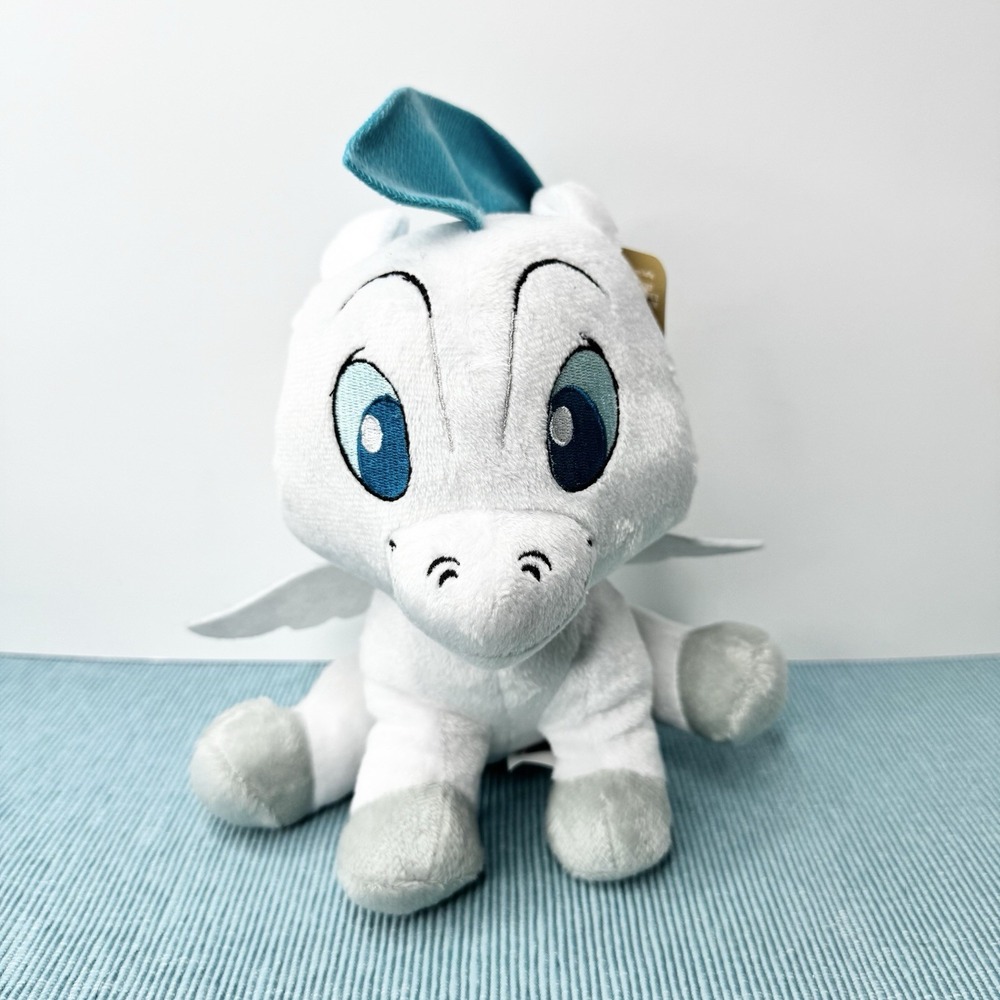 Disney Hercules Baby Pegasus Plush 8" Stuffed Animal White Teal Gray Just Play